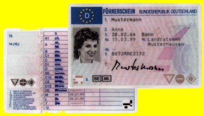 Muster eines EU-Führerscheins